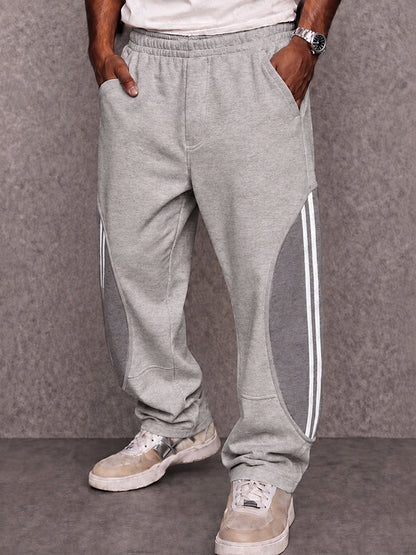 Casual Striped Patchwork Drawstring Pants