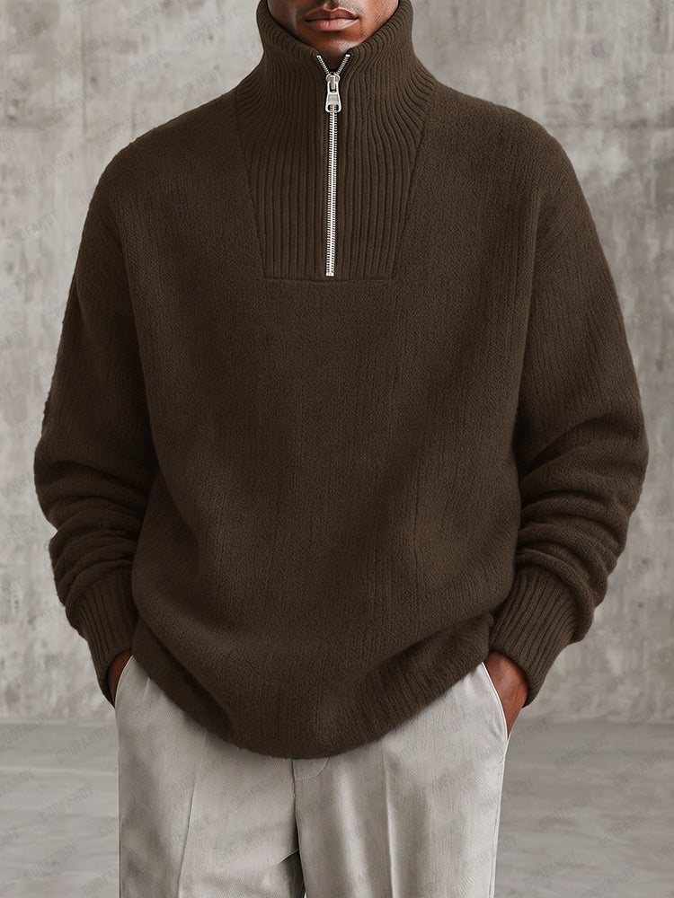 Casual Ultra Soft Half-Zip Turtleneck Sweater