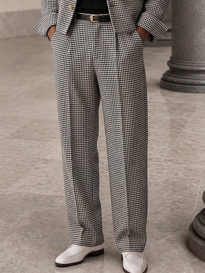 Vintage Gentleman Houndstooth Suit Set