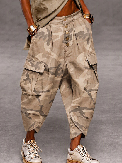 Casual Drop Crotch Cargo Harem Pants