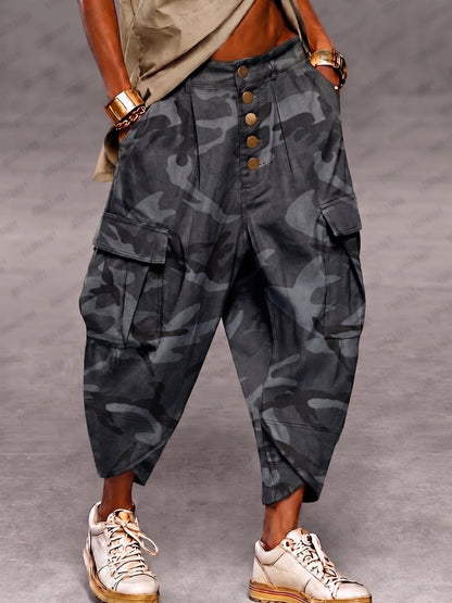 Casual Drop Crotch Cargo Harem Pants