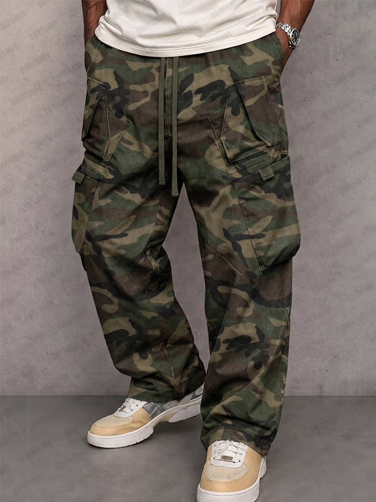 Utility Straight Fit Camo Print Cargo Pants