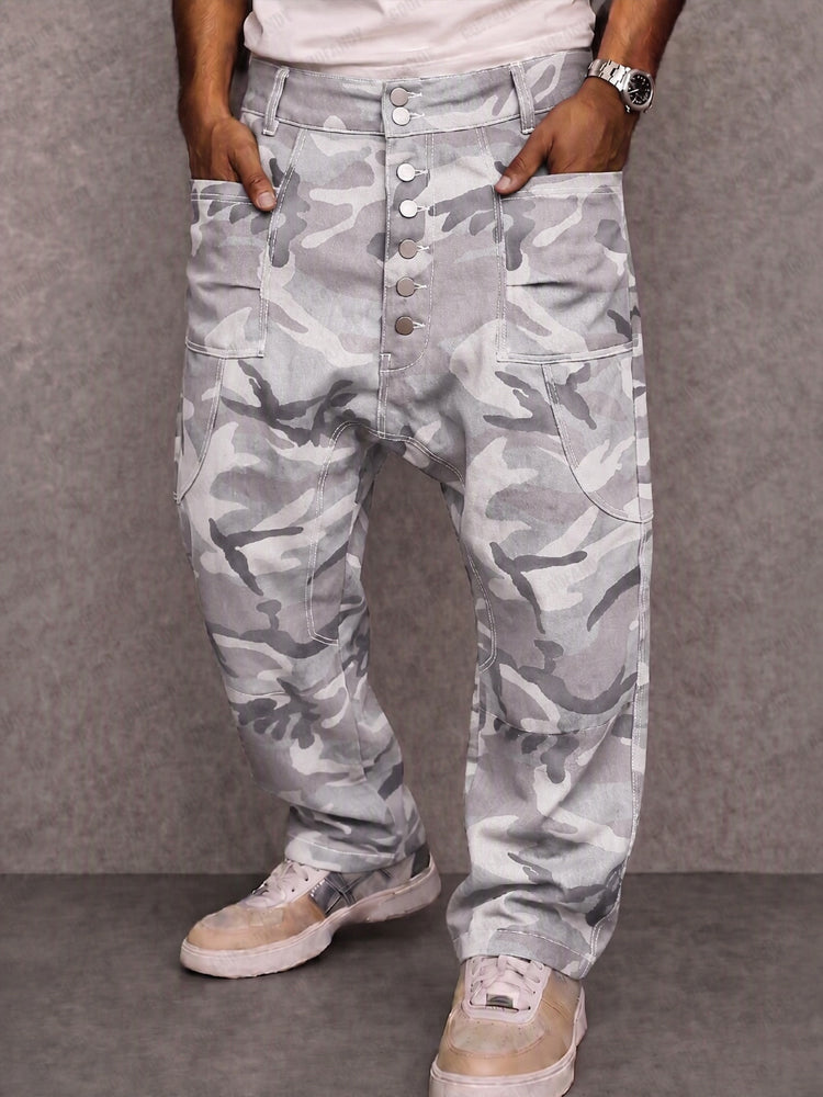 Casual Streetwear 100% Cotton Drop Crotch Pants