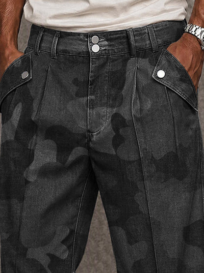Military Style Camo Wide Leg Pants