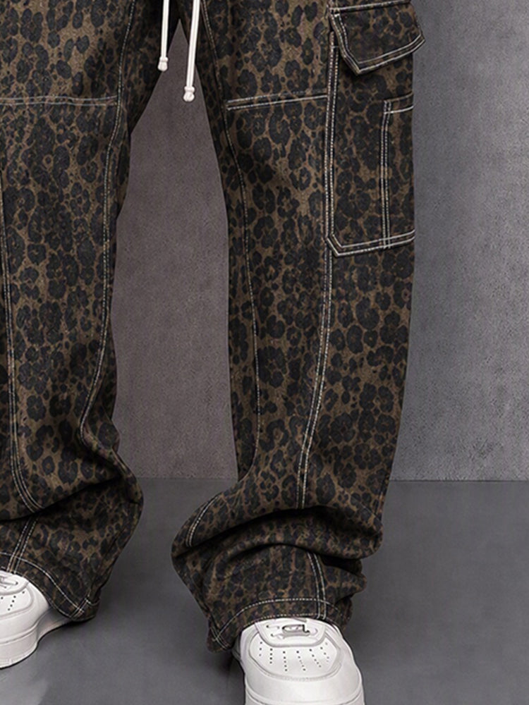Utility Fashion Printed Drawstring Cargo Pants