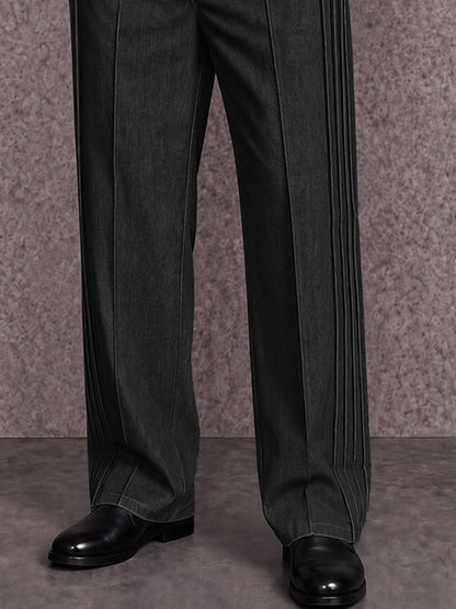 Smart Casual Denim-look Pleated Pants