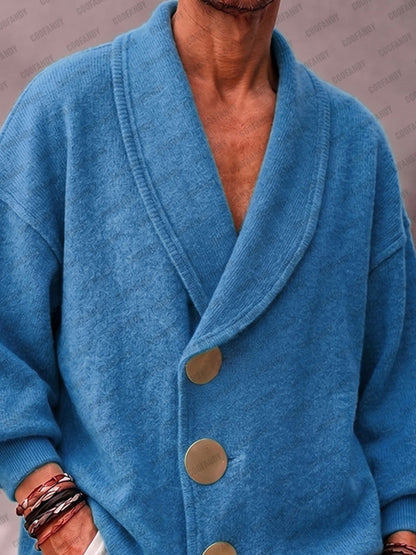 Designer Shawl Collar Knit Cardigan