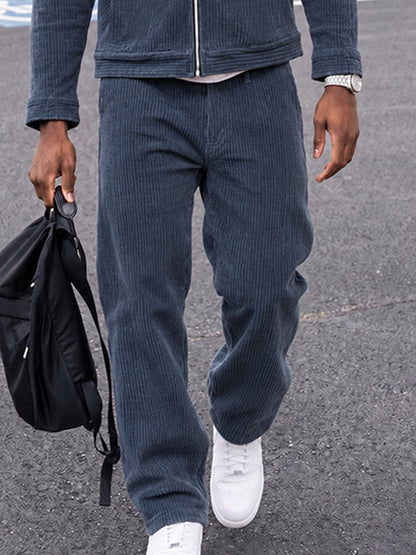 Urban Casual Corduroy Jacket Pants Set