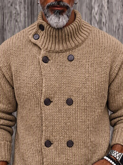 Timeless Double-Breasted Turtleneck Sweater