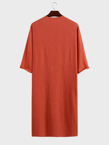 Long Cotton Linen Style Slit Shirt