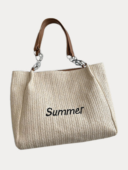 Large Capacity Woven Straw Tote Bag