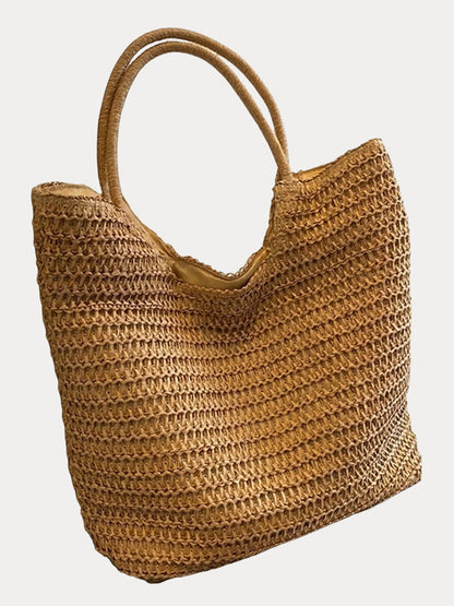 Boho Simple Large Capacity Woven Straw Tote Bag