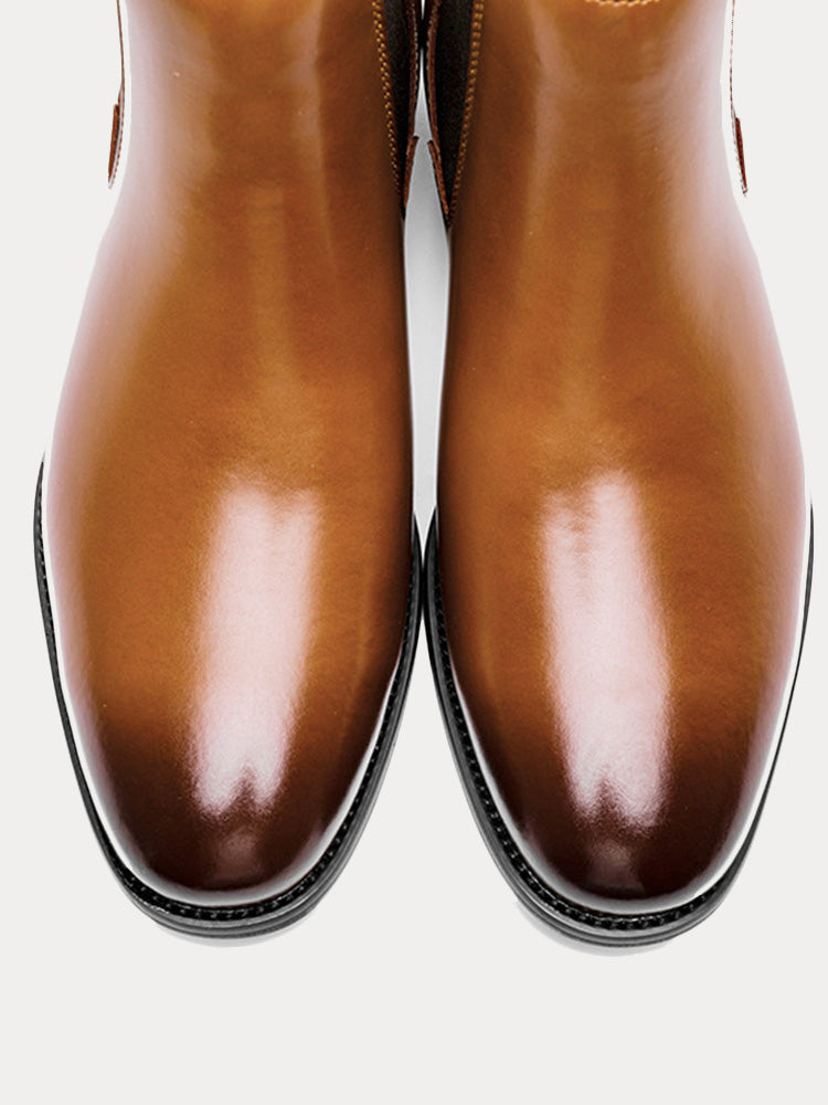 Retro Leather Chelsea Boots Slip-On Ankle Boots