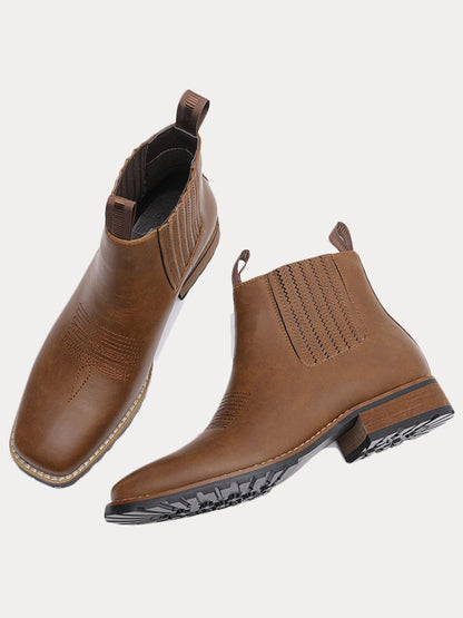Vintage Embroidered Western Chelsea Boots