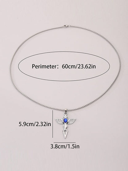 Angel Wing Cross Pendant Necklace