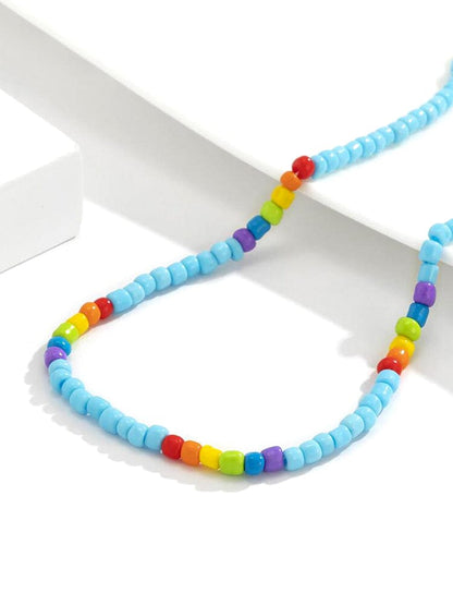 Fashion Colorblock Beaded Necklace