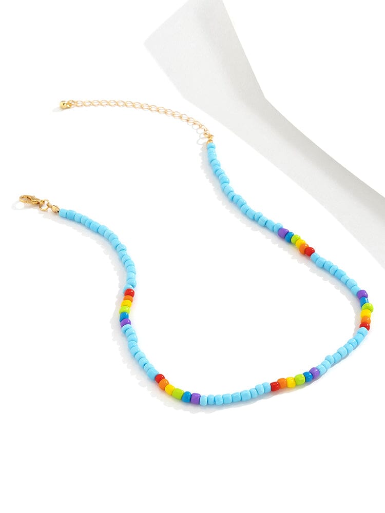 Fashion Colorblock Beaded Necklace