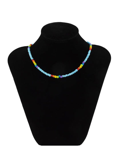 Fashion Colorblock Beaded Necklace
