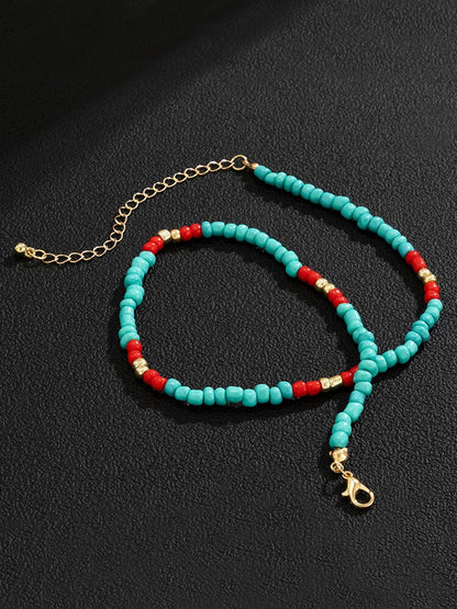 Fashion Colorblock Beaded Necklace