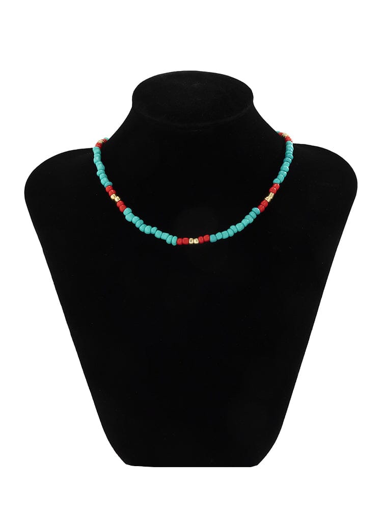 Fashion Colorblock Beaded Necklace