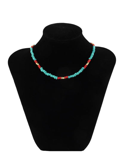 Fashion Colorblock Beaded Necklace