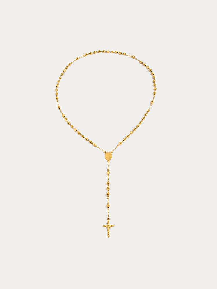Unique Rosary Cross Pendant Necklace