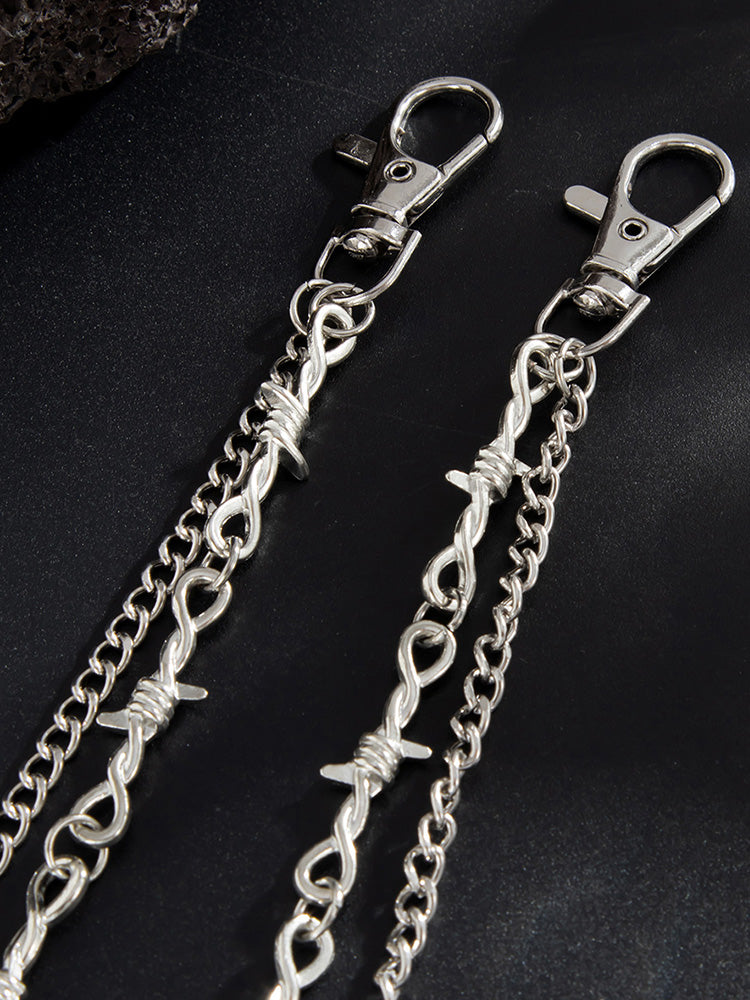 Fashion Double Layer Cross Pendant Pants Chain