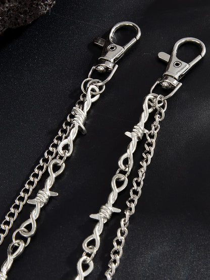Fashion Double Layer Cross Pendant Pants Chain