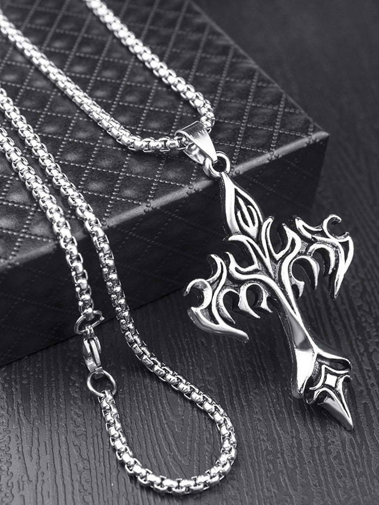 Vintage Gothic Cross Pendant Necklace