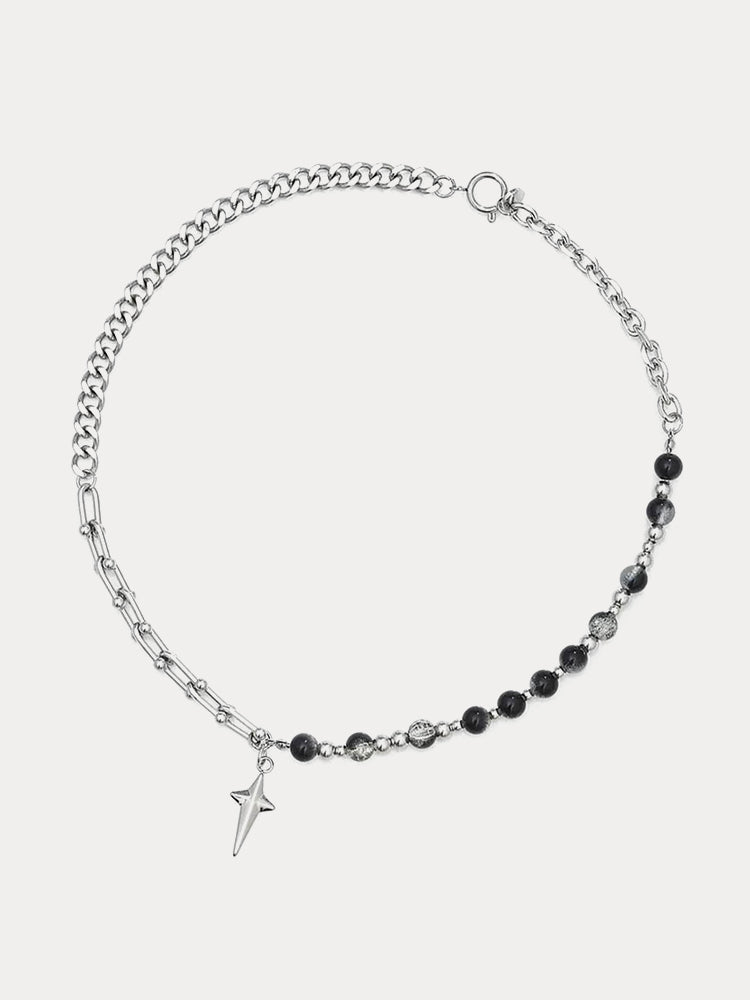 Gothic Punk Star Bead Pendant Necklace