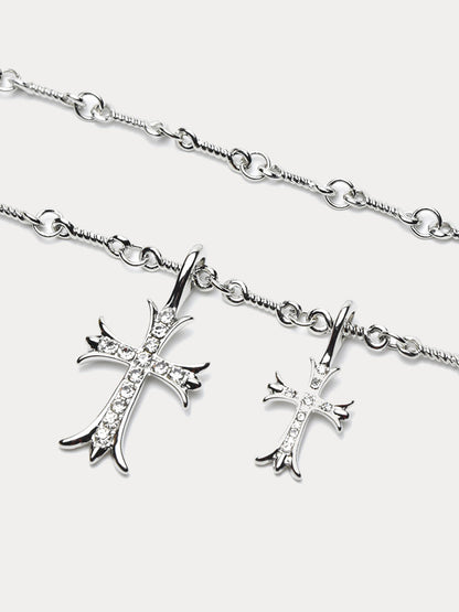 Stylish Double Cross Pendant Necklace