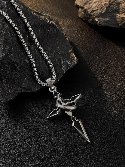 Minimalist Arrow Cross Pendant Necklace