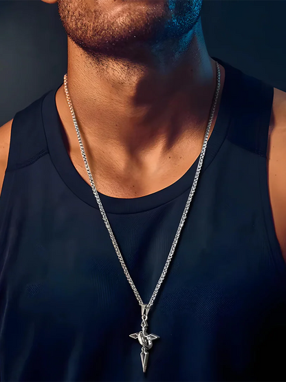 Minimalist Arrow Cross Pendant Necklace