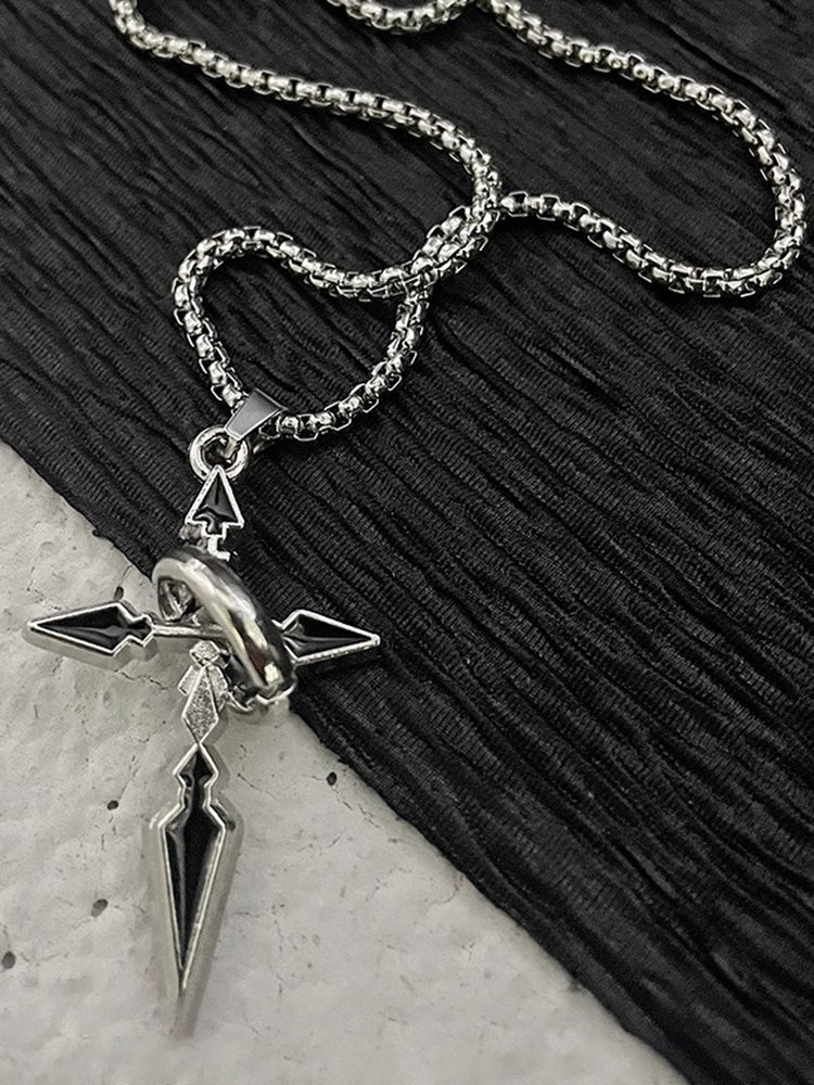 Minimalist Arrow Cross Pendant Necklace
