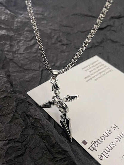 Minimalist Arrow Cross Pendant Necklace