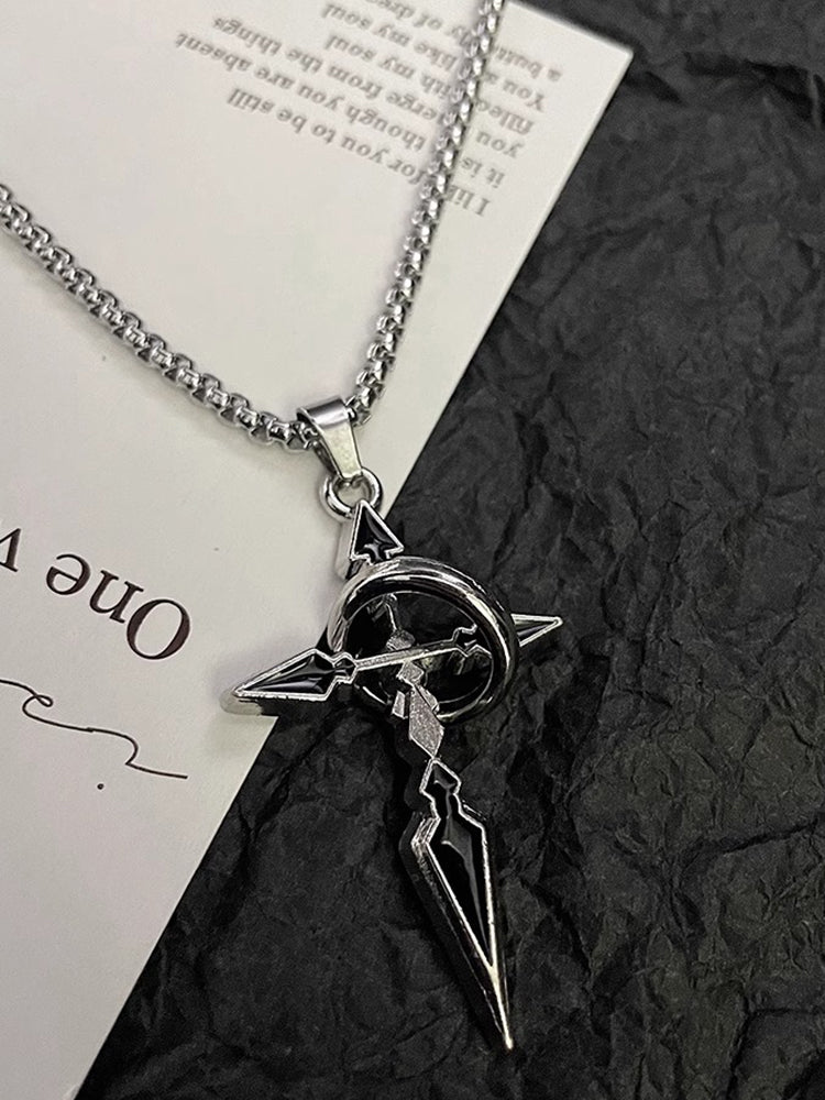 Minimalist Arrow Cross Pendant Necklace