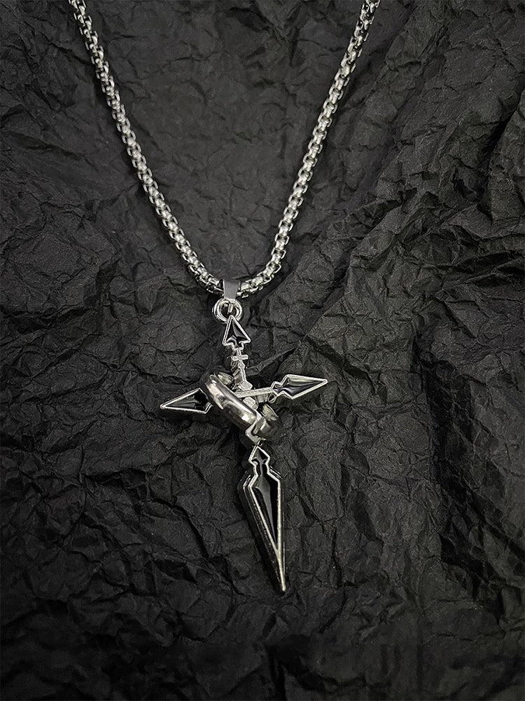 Minimalist Arrow Cross Pendant Necklace