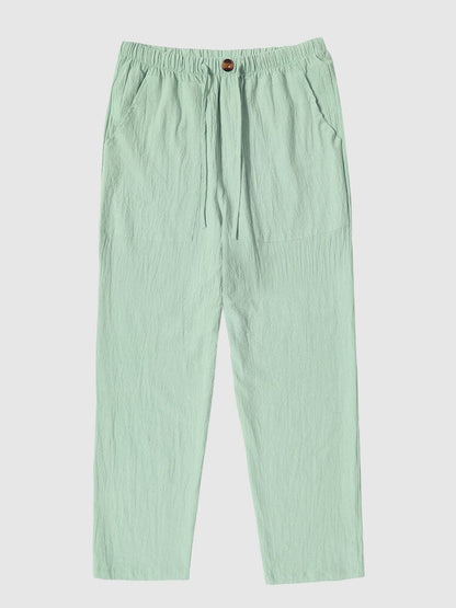 Linen Style Yoga Pants With Pockets