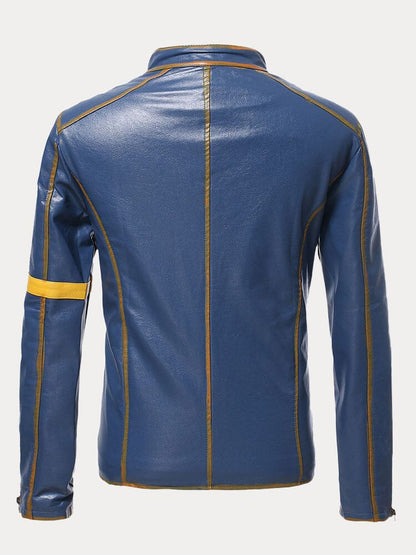 Stand Collar Punk Leather Jacket