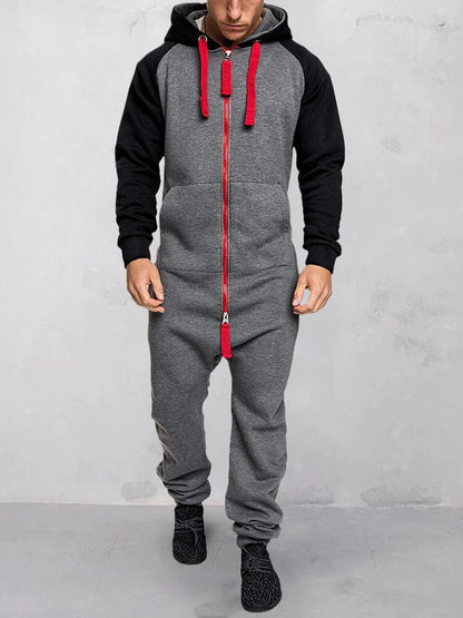 Coofandy Splicing Fleece Sports Jumpsuit (Live Only)