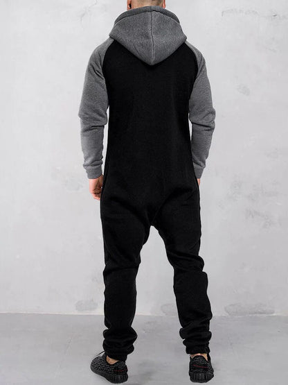 Coofandy Splicing Fleece Sports Jumpsuit (Live Only)