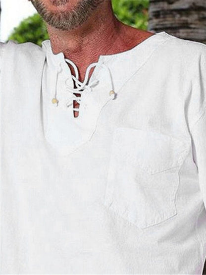 Solid Color Long Sleeve Casual Cotton Linen Suit