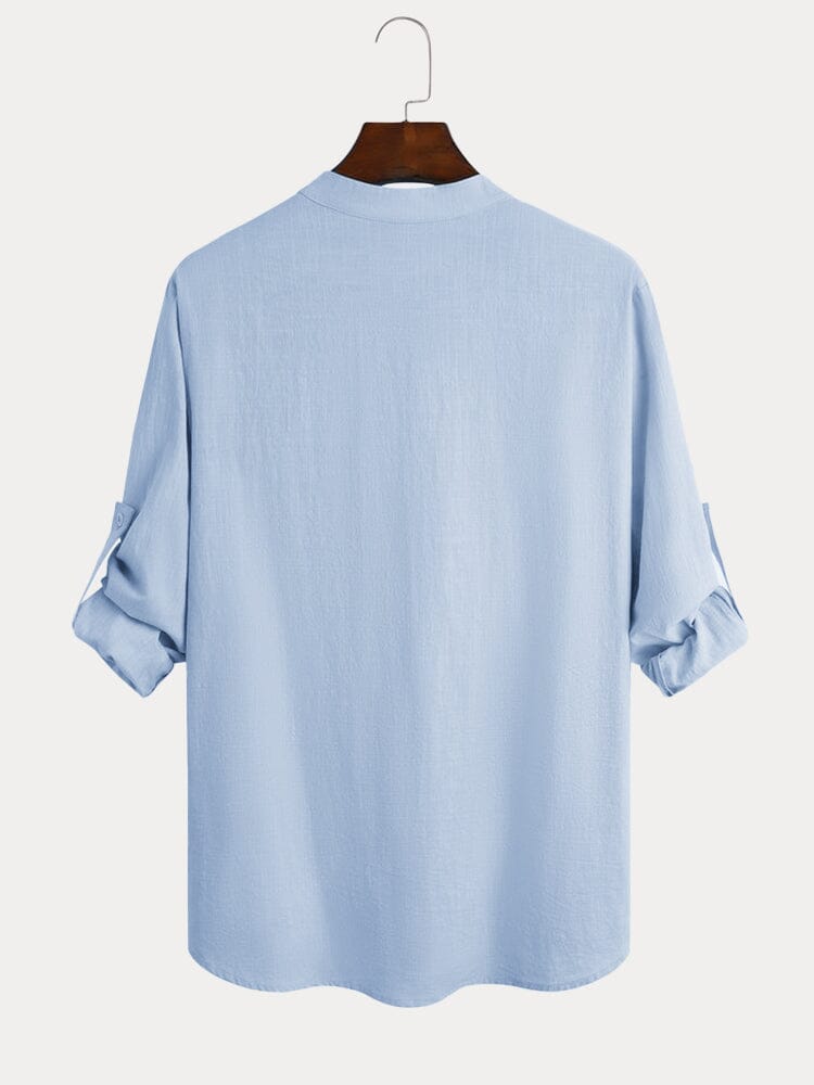 Cotton Linen Casual Long Sleeve Shirt (Live Only)