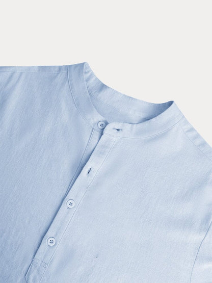 Cotton Linen Casual Long Sleeve Shirt (Live Only)