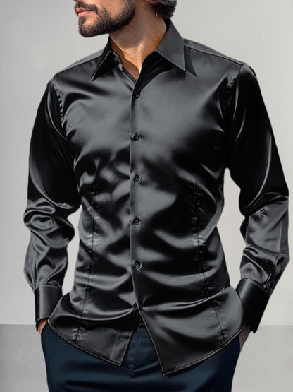 Shiny Satin Dress Shirt