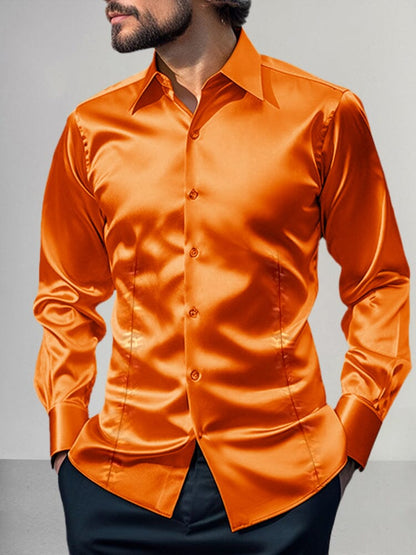 Shiny Satin Dress Shirt