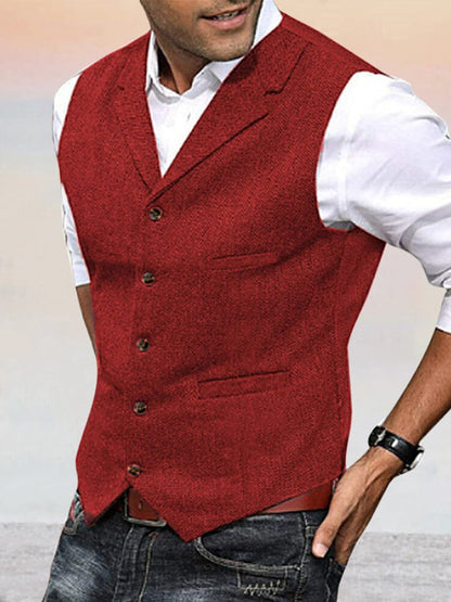 Herringbone Tweed Suit Vest