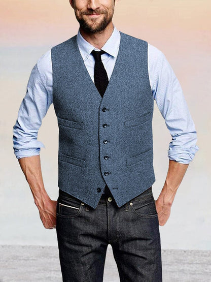 Classic Retro Tweed Vest