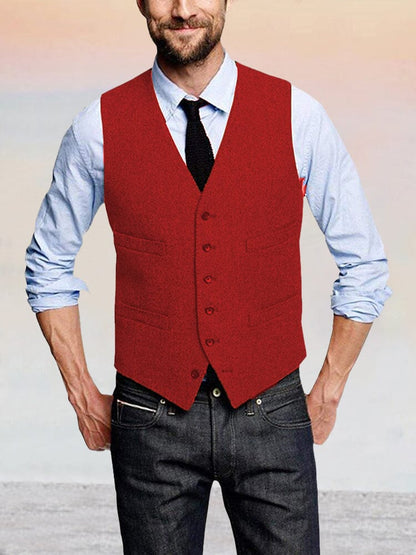 Classic Retro Tweed Vest
