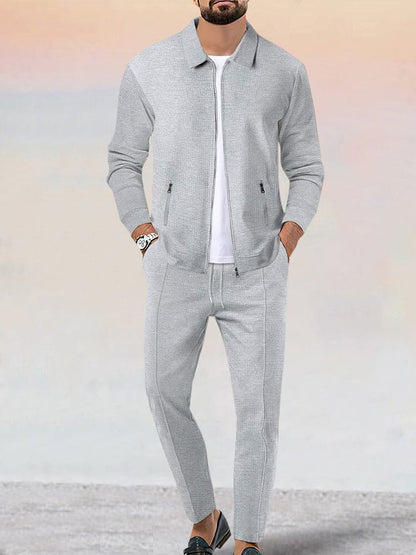 Athleisure Soft Waffle Jacket Set (Live Only)